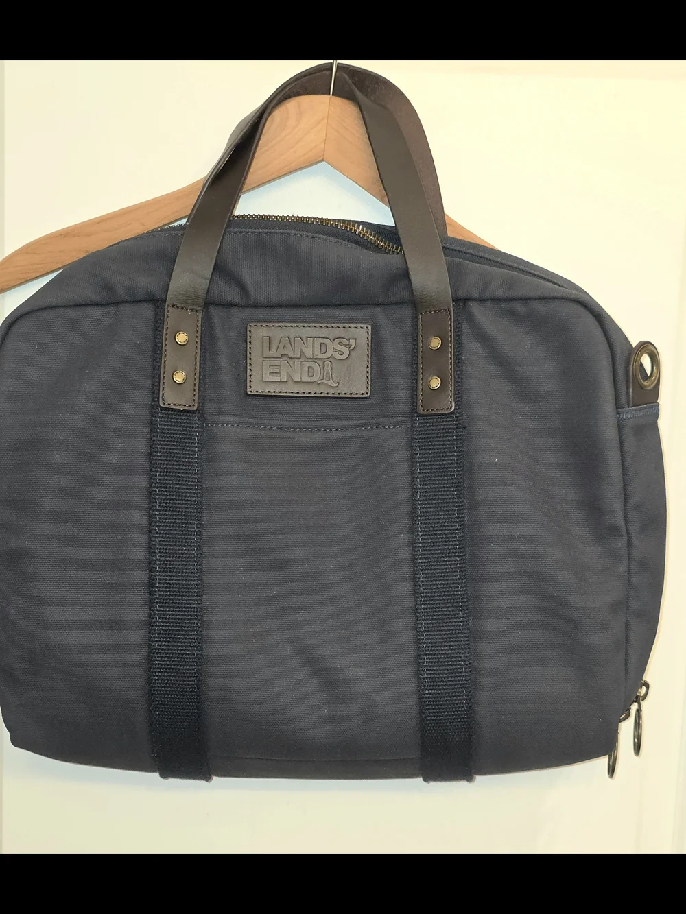 Lands' End Canvas Leather Laptop Briefcase Bag